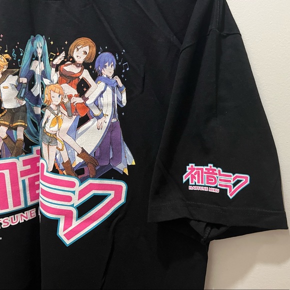 Hatsune Miku Vocaloid Anime T-Shirt Black Unisex Size Large - Picture 3 of 5